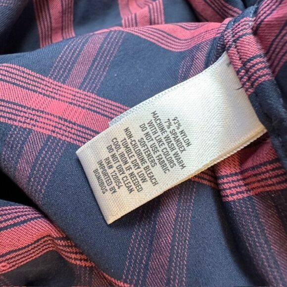Bonobos Slim Fit Check Button-Up Performance Sport Shirt XL Slim Fit Red/Navy - Picture 10 of 12